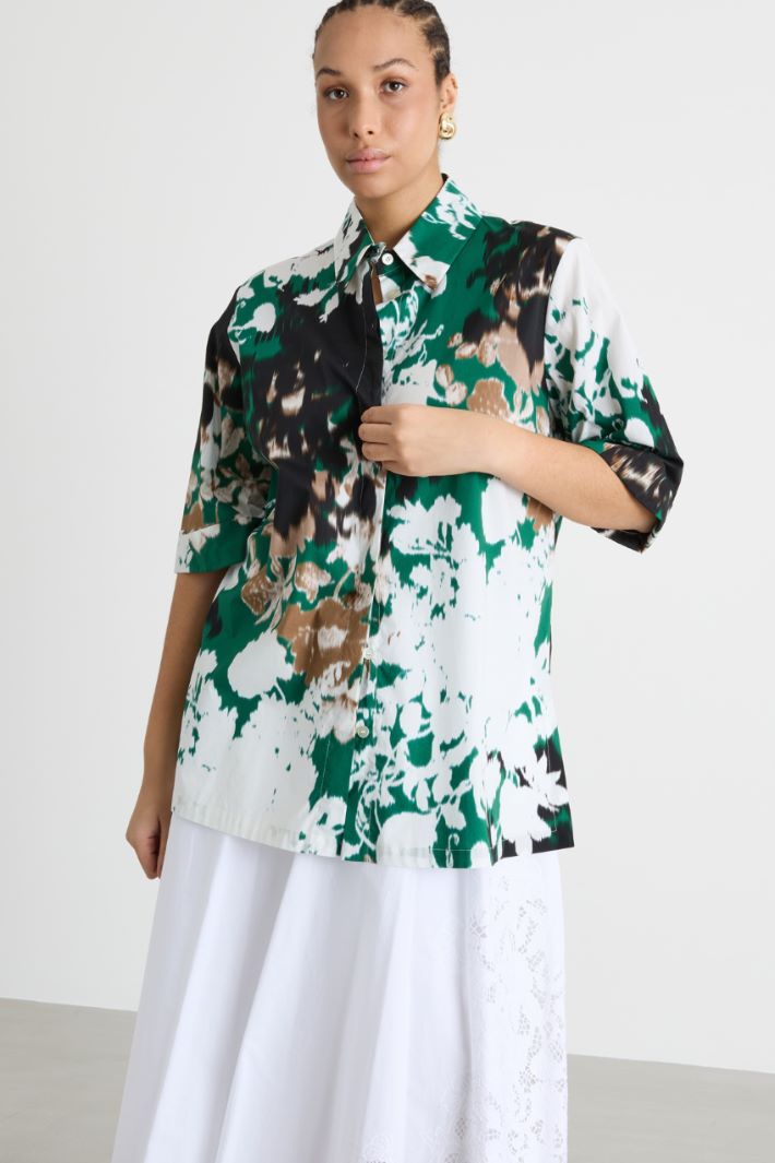 Camicia ampia in popeline stampato Intrend - 2