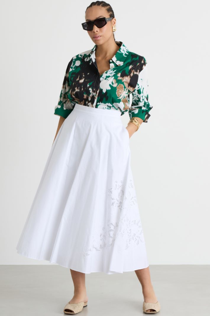 Camicia ampia in popeline stampato Intrend