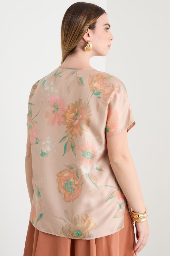 Twill blouse with kimono sleeves Intrend - 4