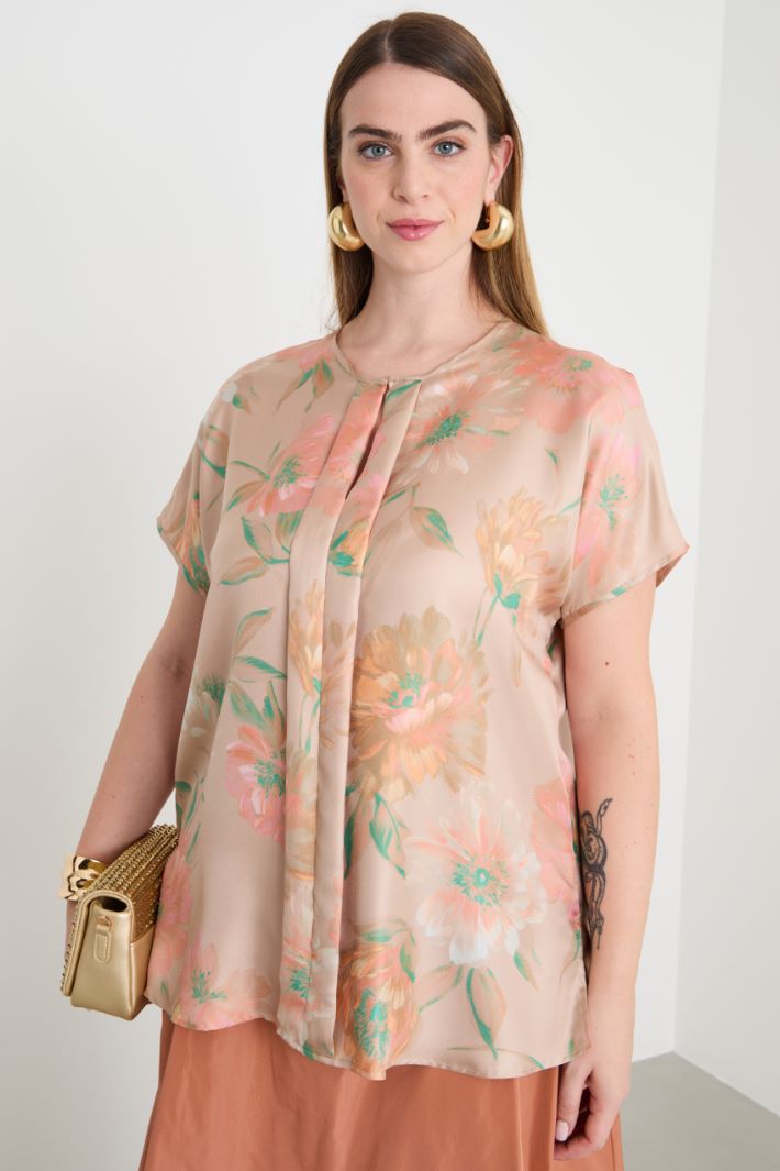 Twill blouse with kimono sleeves Intrend - 2