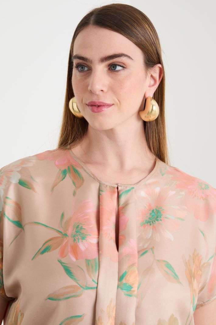 Twill blouse with kimono sleeves Intrend - 3