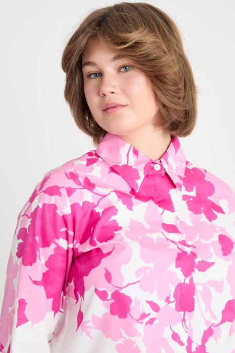 Camisa de popelina estampada