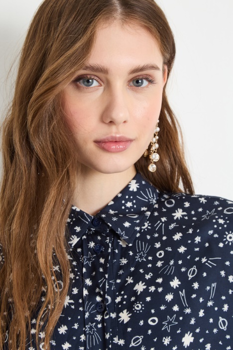 Blusa fluida in tessuto stampato