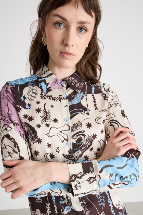 Camisa fluida estampada