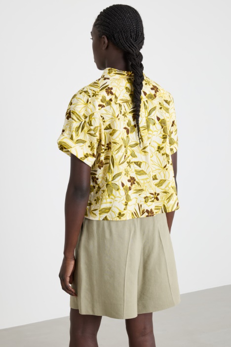 Camicia boxy in tela fantasia