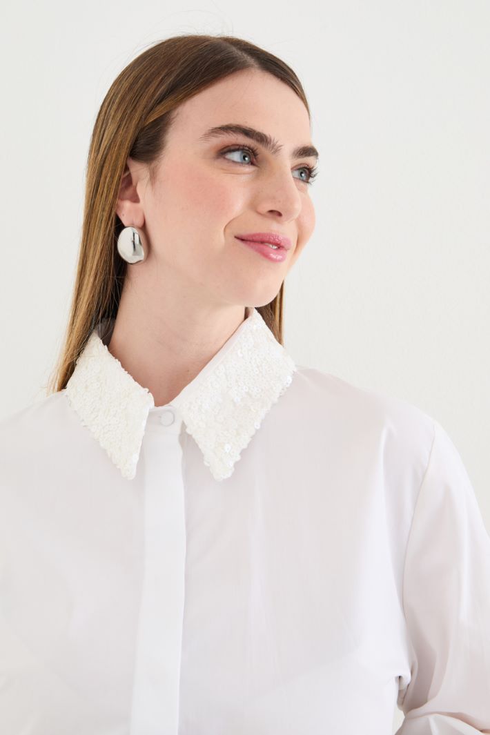 Sequinned poplin shirt Intrend - 3