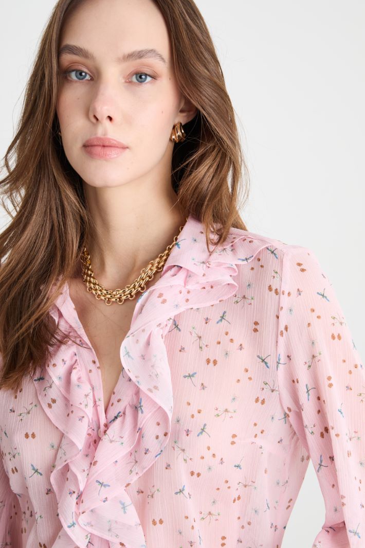 Printed crepe blouse Intrend - 3