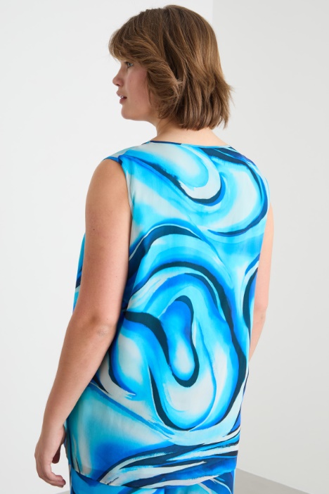 Blusa stampata senza maniche