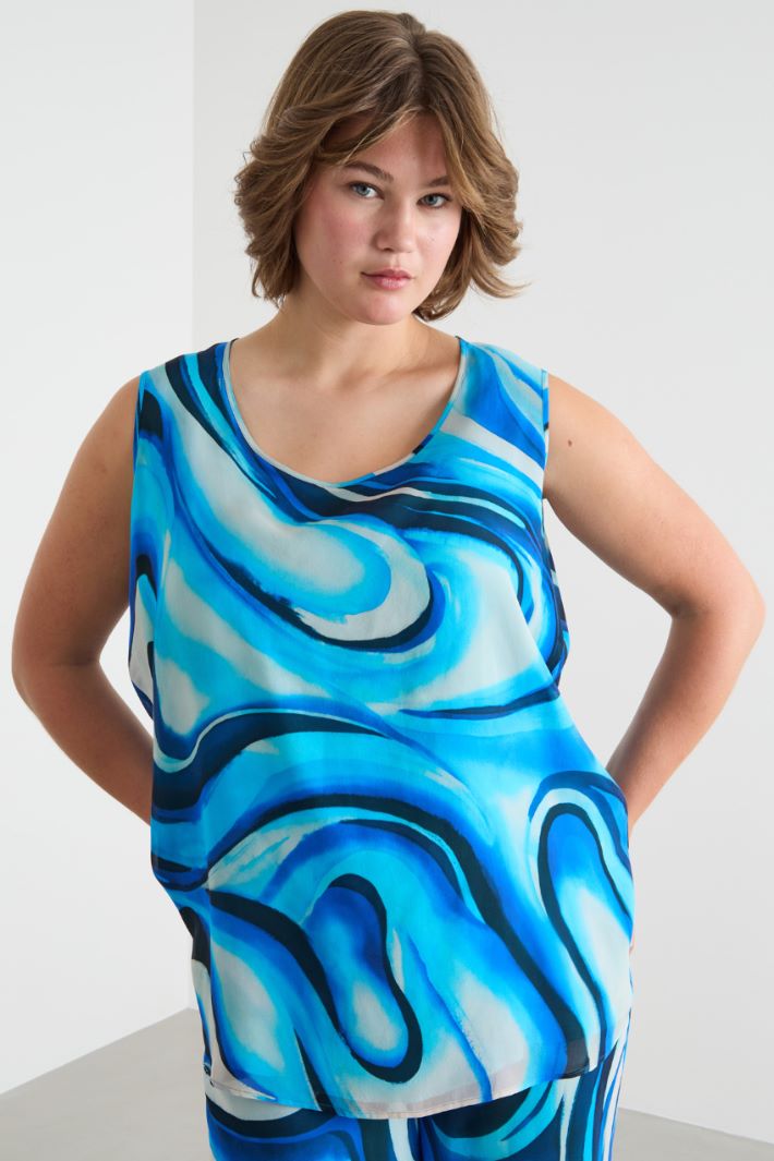 Sleeveless printed blouse Intrend - 3