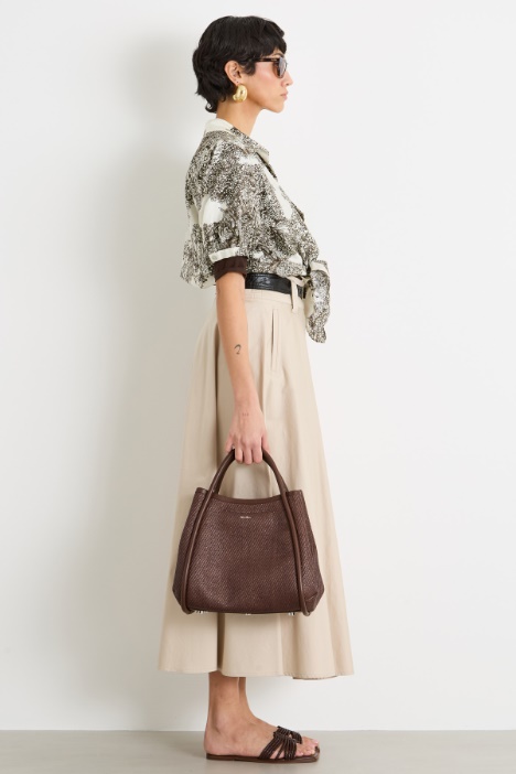 Cropped tie-hem shirt Intrend