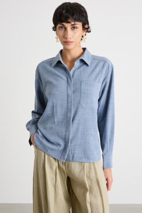 Flowing single-pocket shirt Intrend