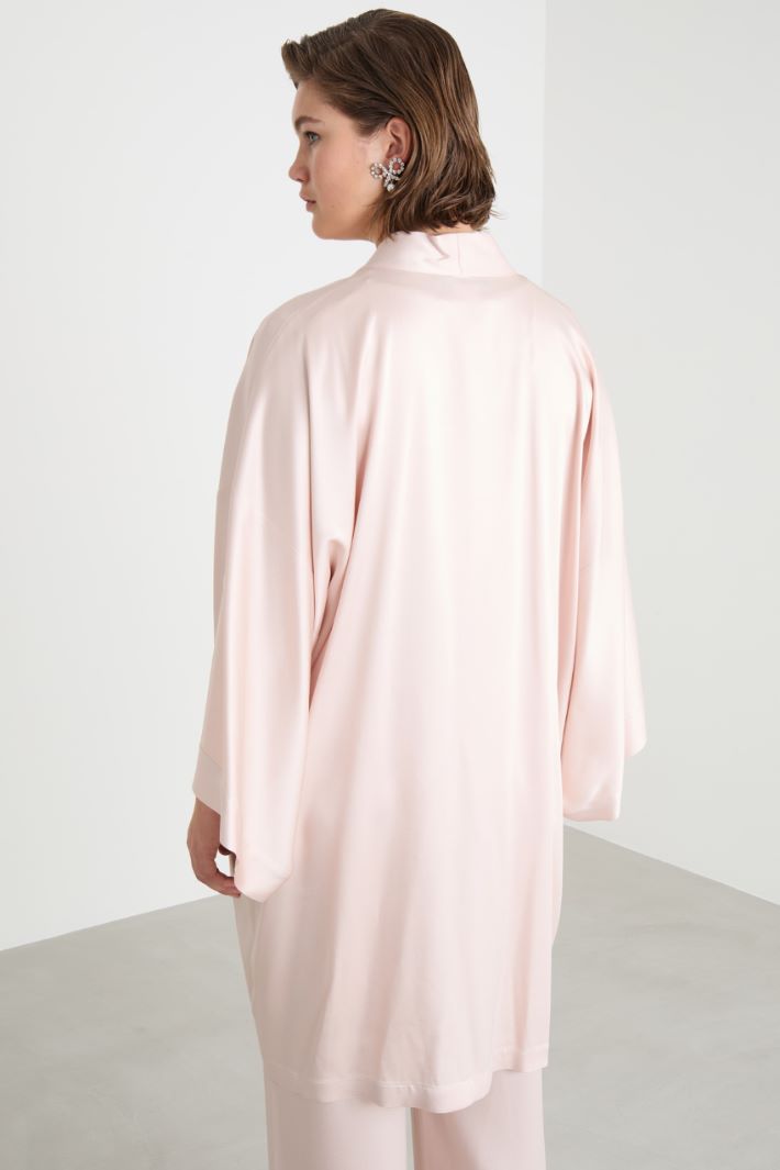 Kimono duster coat in satin Intrend - 4
