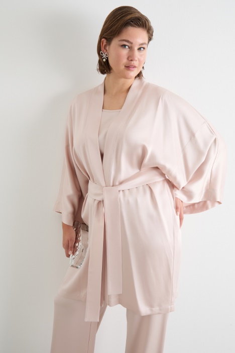 Kimono duster coat in satin Intrend