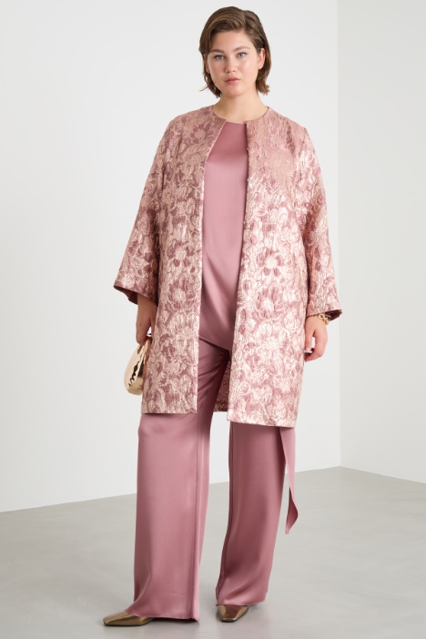 Laminated jacquard duster coat Intrend