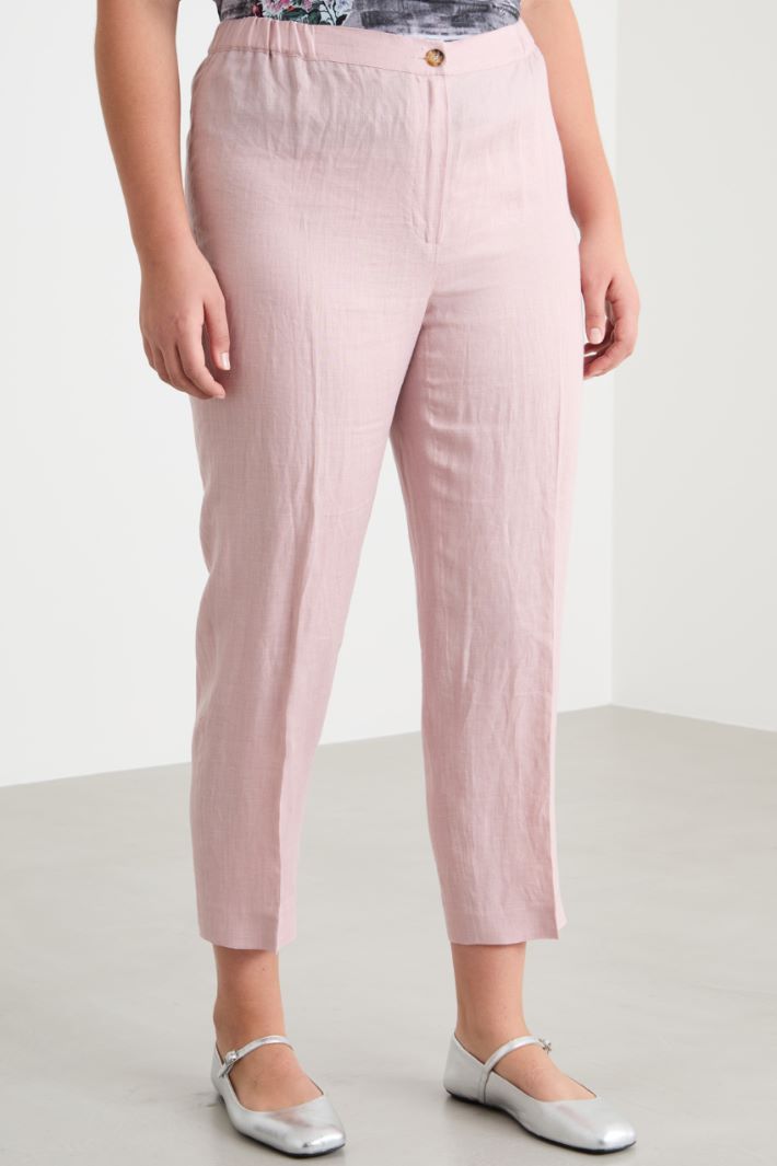 Linen canvas cigarette trousers Intrend - 2