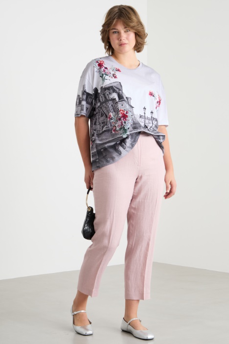 Linen canvas cigarette trousers Intrend