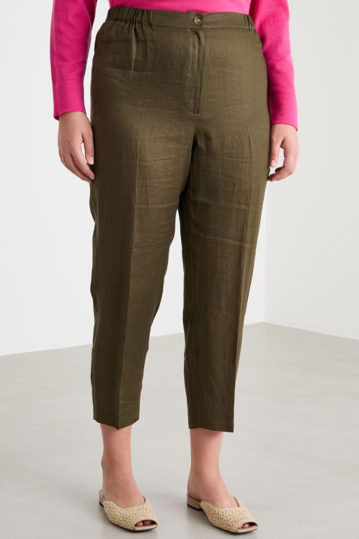 Linen canvas cigarette trousers Intrend - 2
