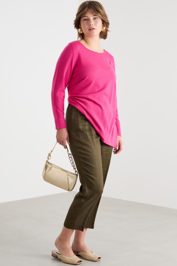 Linen canvas cigarette trousers Intrend