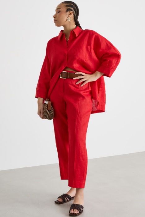 Pantalone a sigaretta in tela Intrend