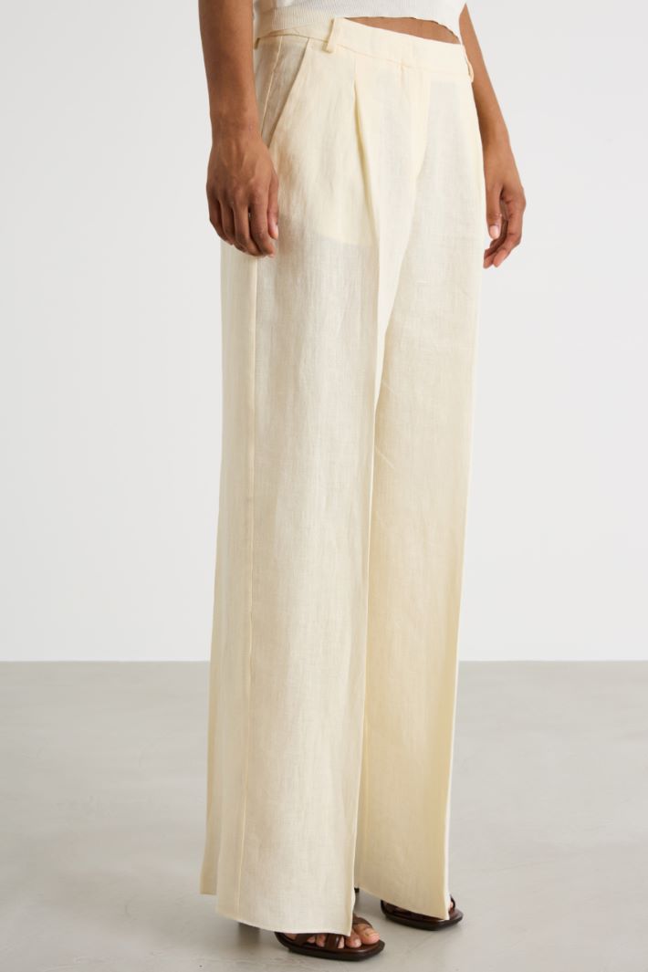 Linen-canvas palazzo trousers Intrend - 2