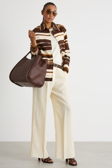 Linen-canvas palazzo trousers Intrend