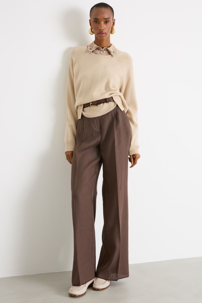 Pantalone palazzo in tela Intrend