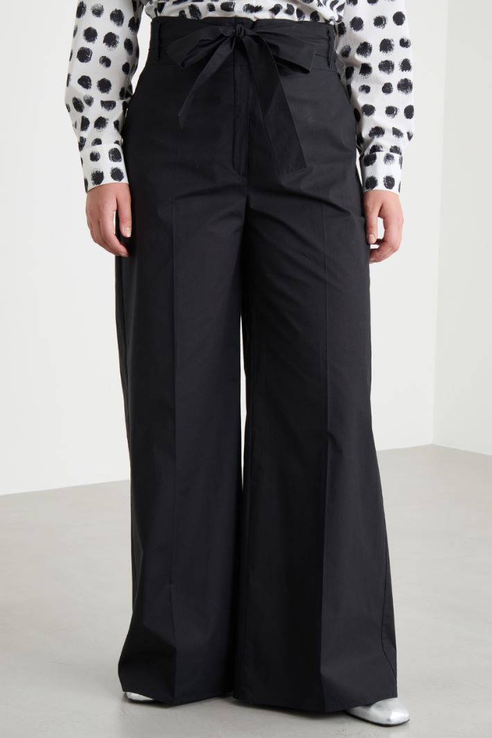 Belted palazzo trousers Intrend - 2
