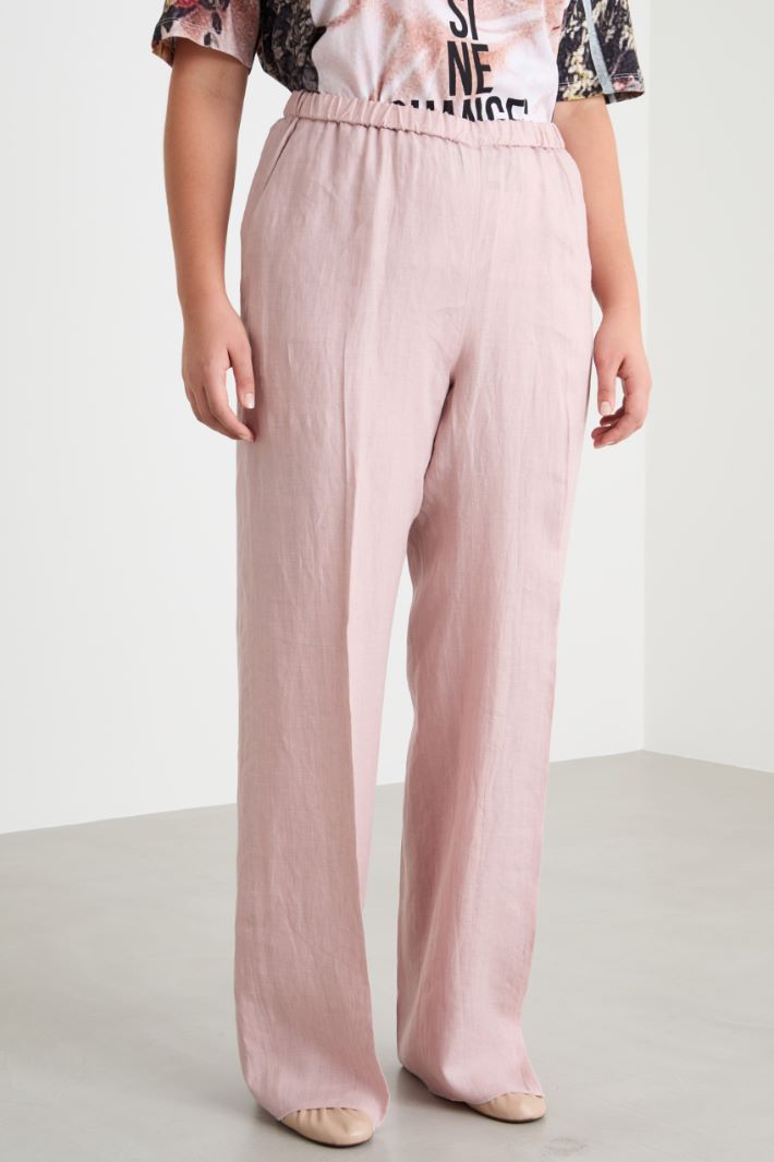 Wide-leg linen trousers Intrend - 2