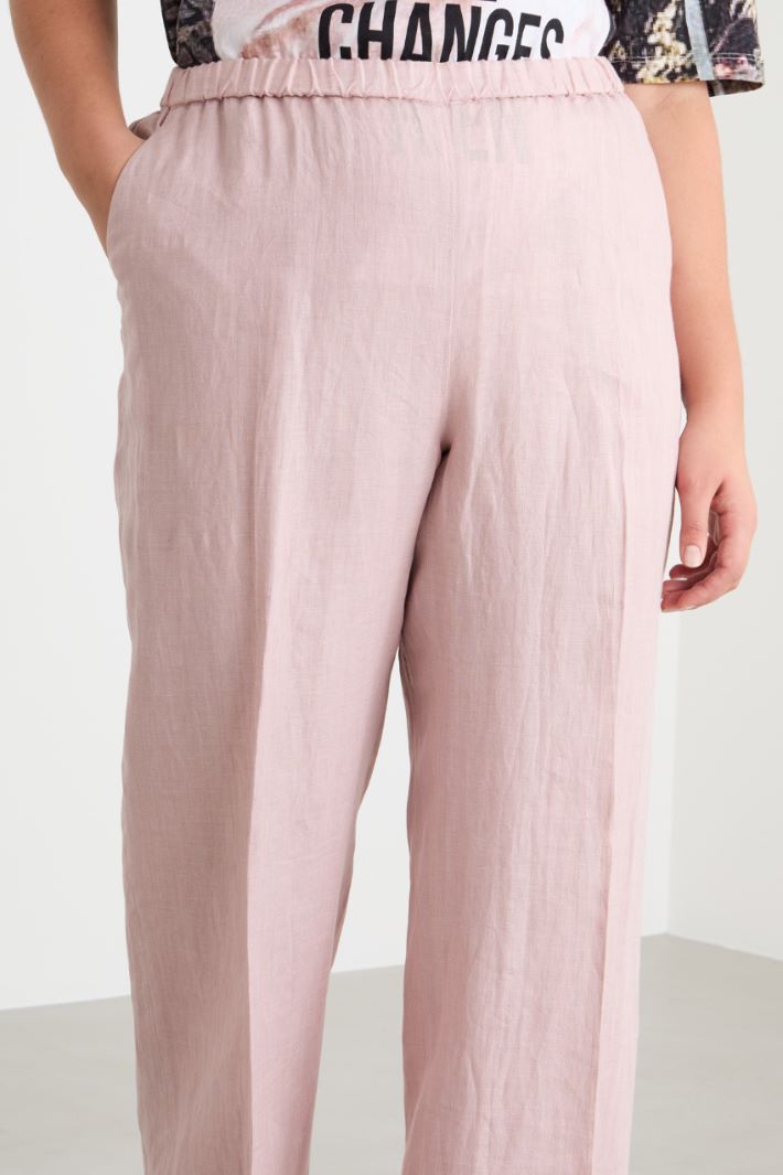 Wide-leg linen trousers Intrend - 3