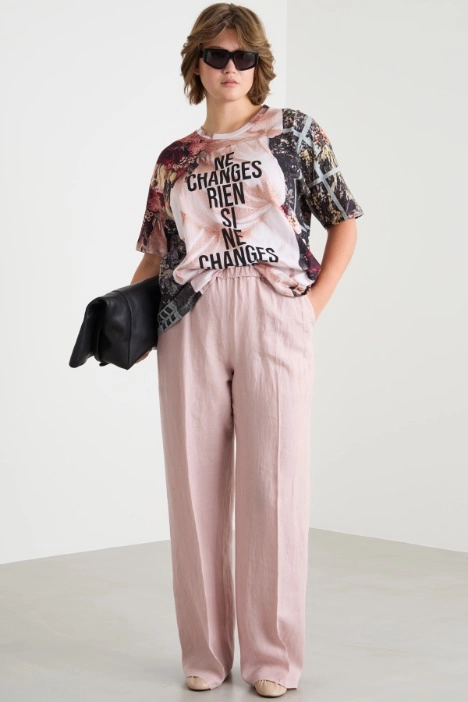 Wide-leg linen trousers - Intrend
