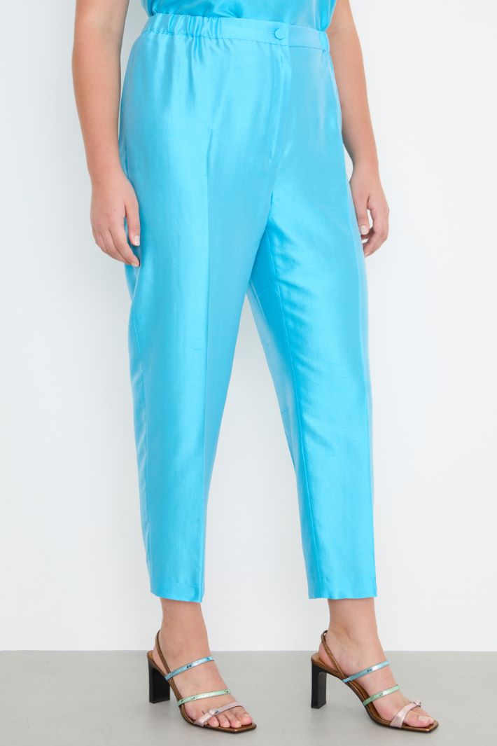 Silk shantung cigarette trousers Intrend - 2