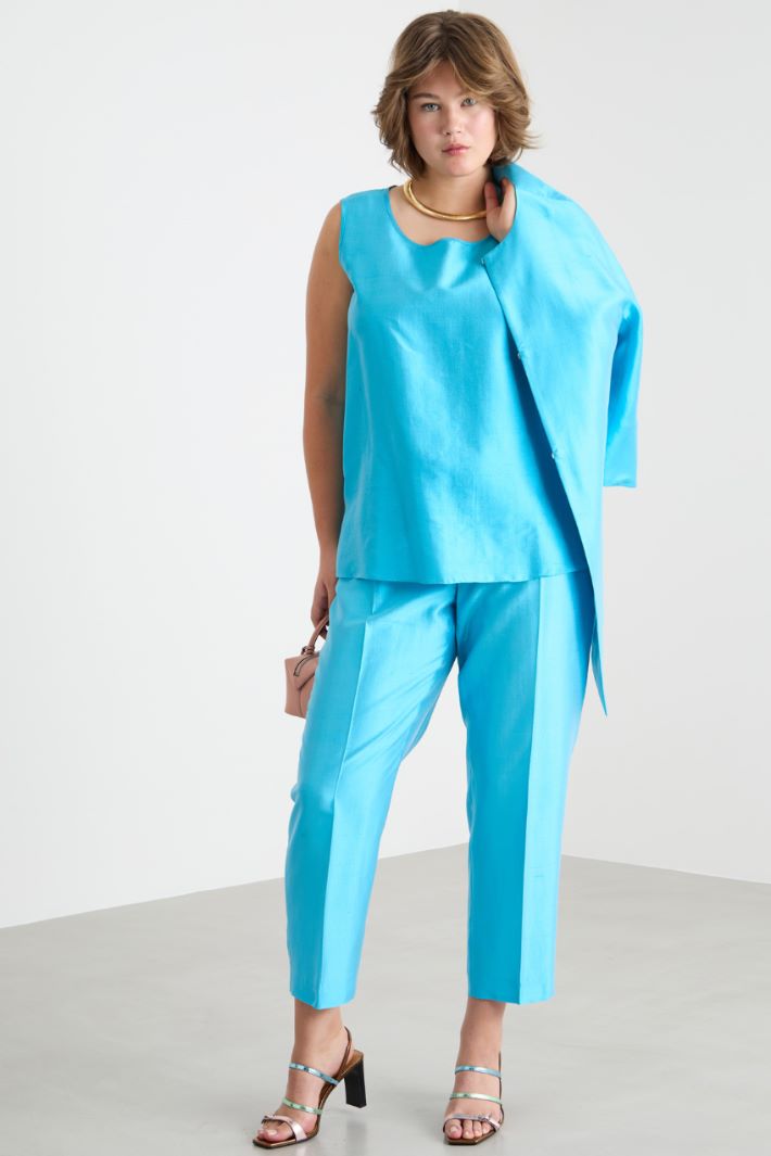 Silk shantung cigarette trousers Intrend