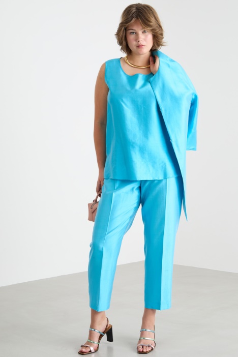 Silk shantung cigarette trousers Intrend