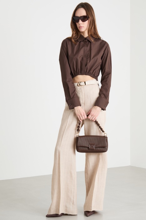 Linen Canvas Palazzo Trousers Intrend