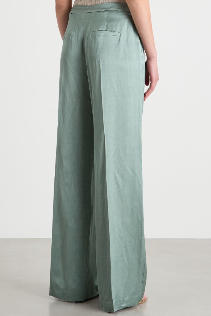 Wide-leg satin trousers Intrend - 4
