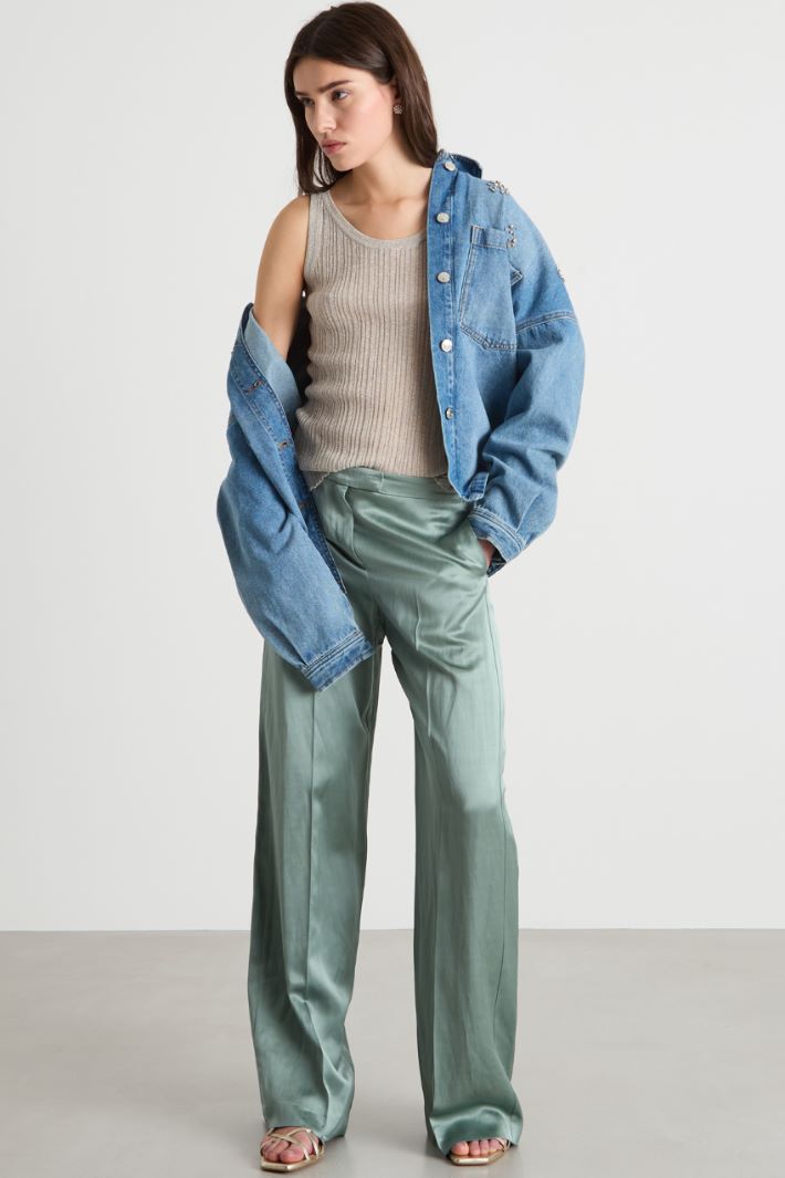 Wide-leg satin trousers Intrend