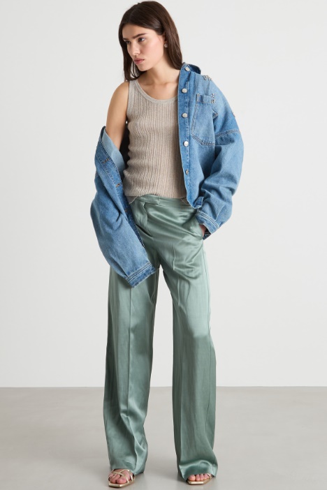 Wide-leg satin trousers Intrend