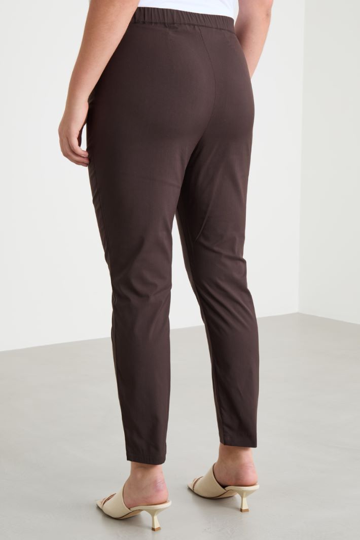 Skinny trousers in cotton poplin Intrend - 4
