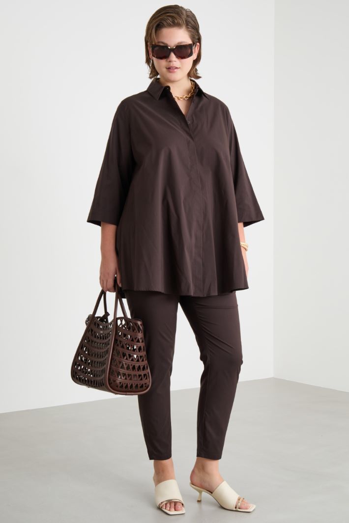 Skinny trousers in cotton poplin Intrend