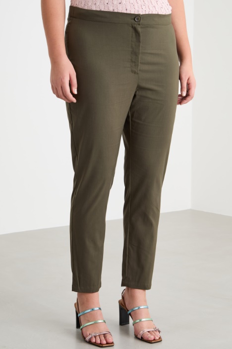 Pantalone skinny in popeline