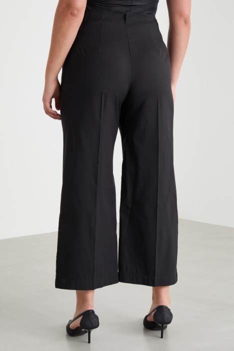 Pantalone crop in popeline