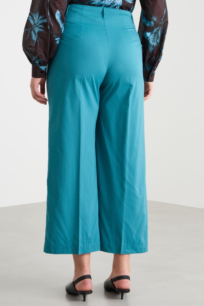 Cropped poplin trousers Intrend - 4