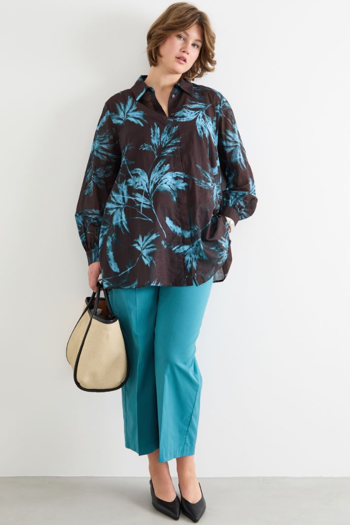 Cropped poplin trousers Intrend