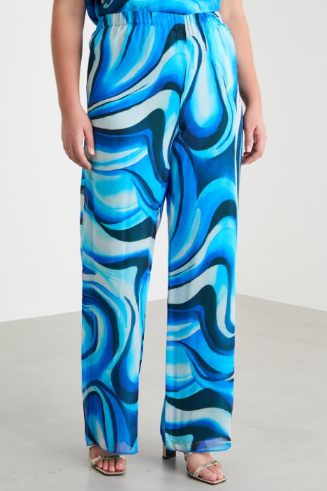 Pantalone fluido in georgette