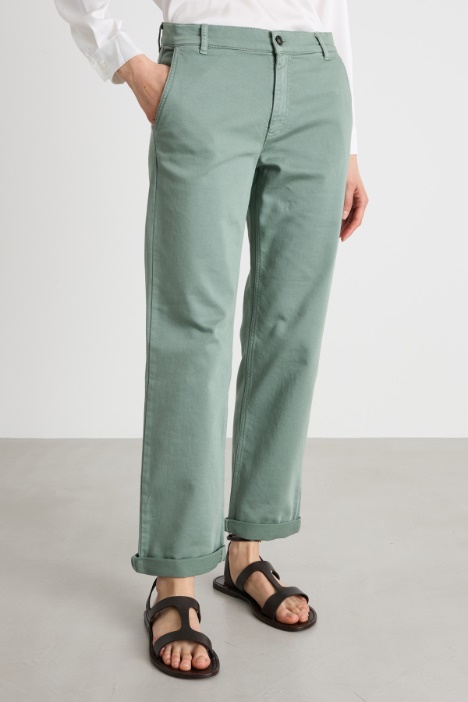 Pantalones rectos efecto felpa