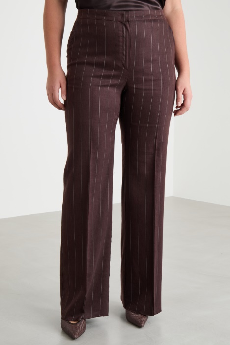Pantalone in twill gessato