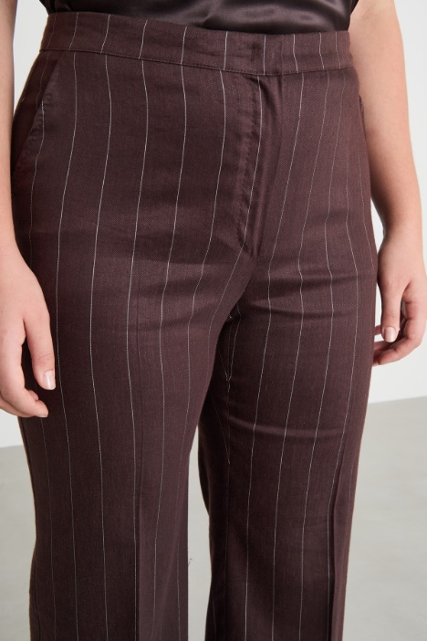 Pantalone in twill gessato
