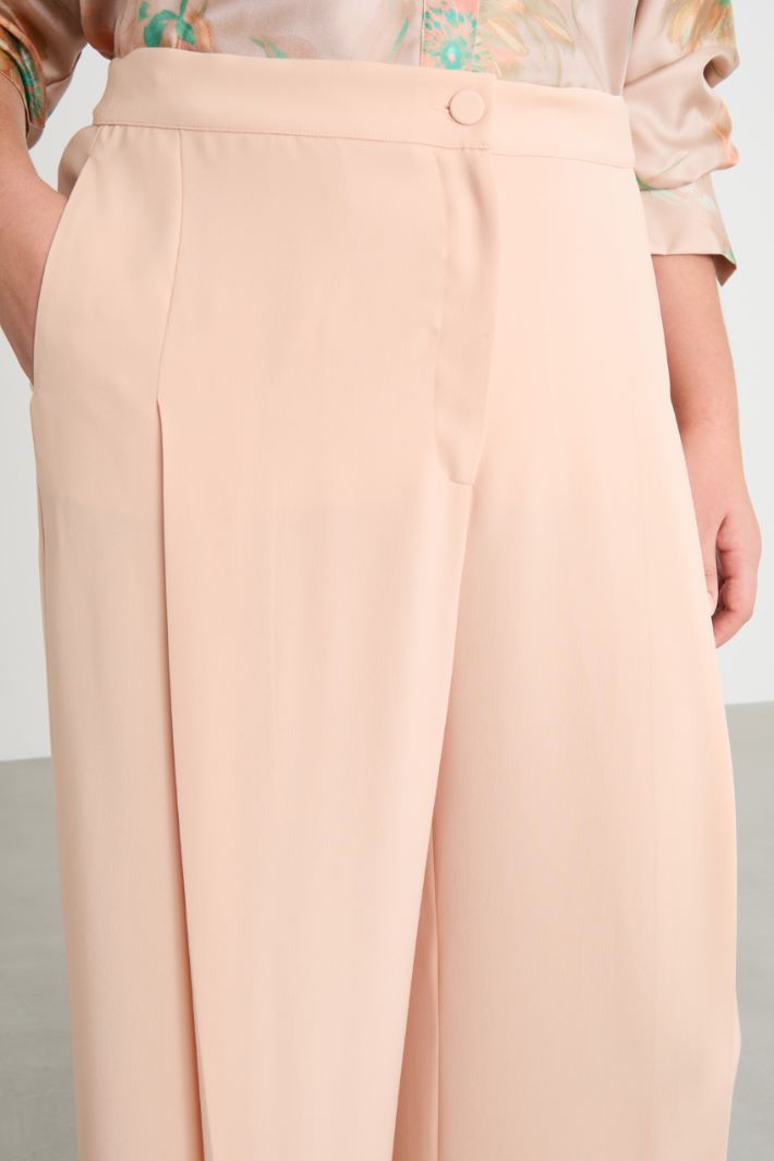 Lightweight cady palazzo trousers Intrend - 3