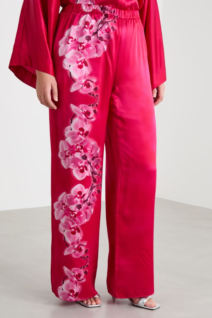 Placement print wide-leg trousers Intrend - 2