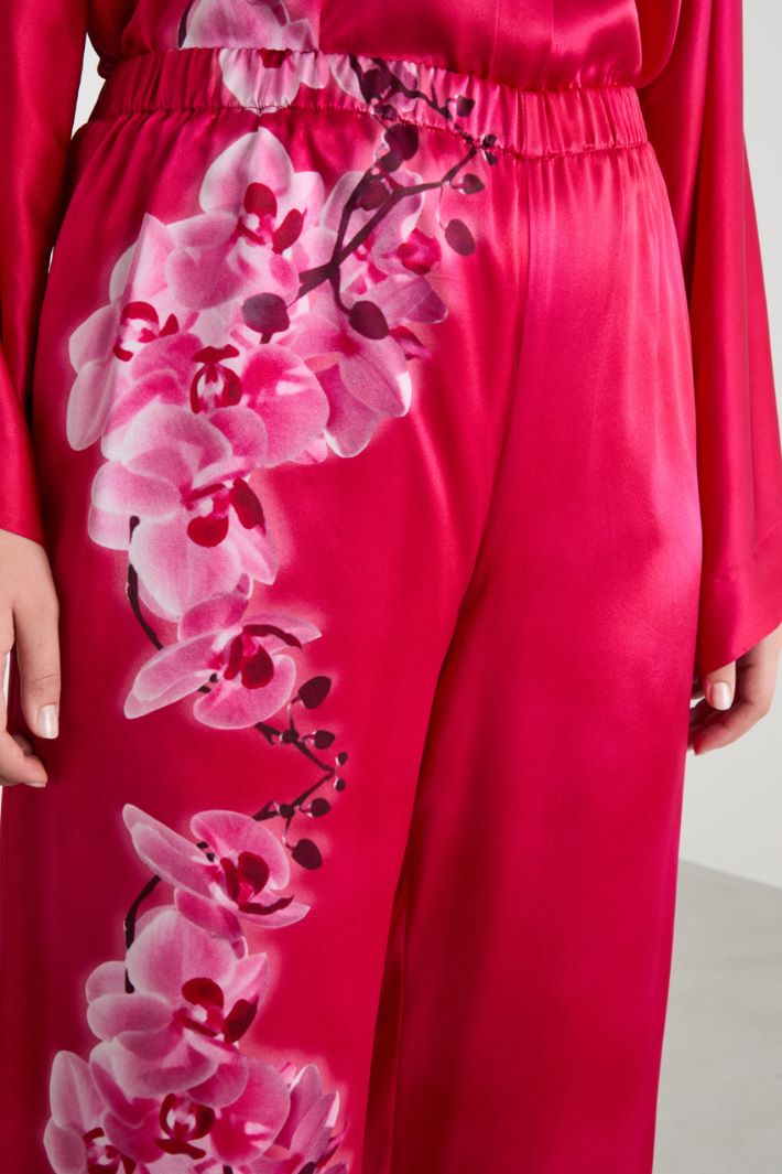 Placement print wide-leg trousers Intrend - 3